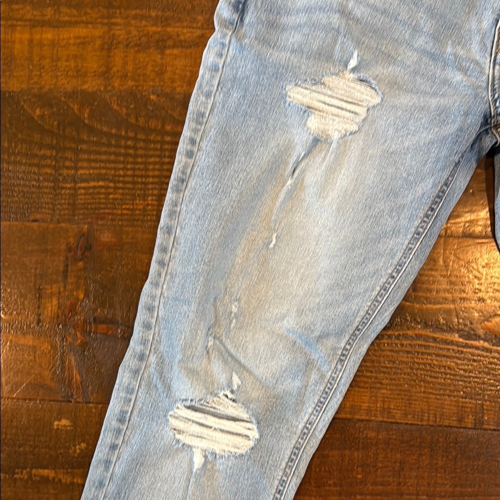 Light Blue Distressed Jeans - Picture 3 of 4
